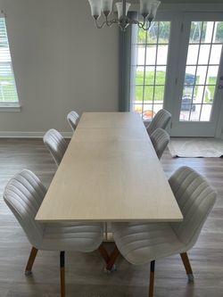 Japandi  Extendable Dining Table with 6 chairs