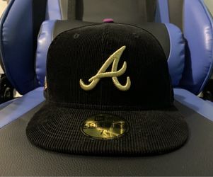 7 1/4 New Era Fitted Capsule Corduroy Atlanta Braves 1996 World '96 Olympic Black Hatclub