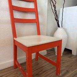 Two- Orange And White Chairs- Farmhouse / Boho 
