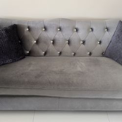 Gray Color 3 Pieces Comfy Sofa Set. Square Table Not Included