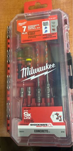 Milwaukee Tool 48-20-9097 Shockwave 7 Pc. Impact Duty Carbide Hammer Drill Bit
