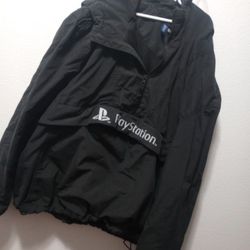 PlayStation Pull Over Windbreaker Rain Jacket Quarter Zip Size Med.