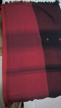 Red and Black Woven handcrafted cotton with Fringe