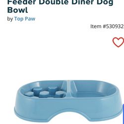 NEW Top Paw® Plastic Slow-Feeder Double Diner Dog Bowl ** Retails For $15 An Absolute Steal @$7 !!**