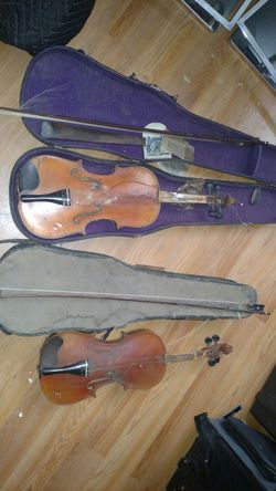 2 old violins early and late 1800's