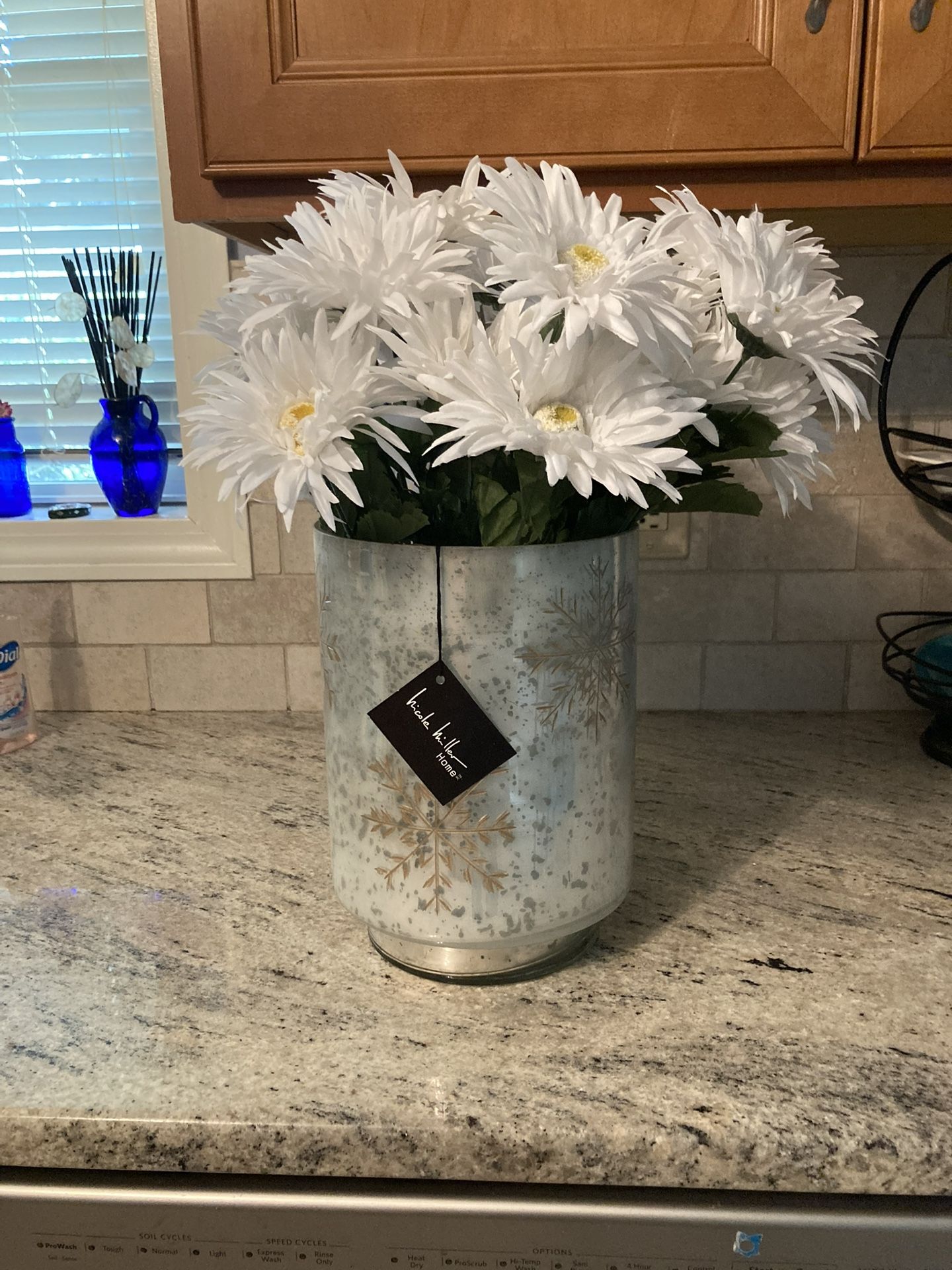 Vase And Silk Flowers