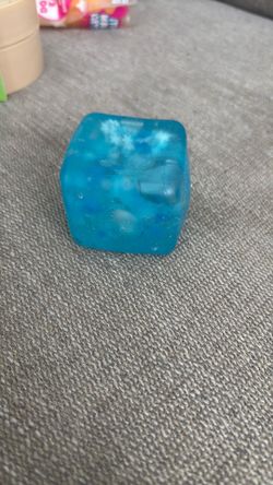 Blue squishy with white and blue starts inside
