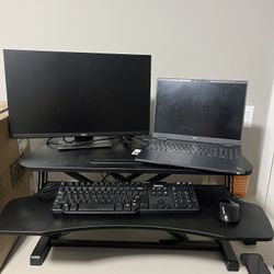 Adjustable Sit-Stand Desk Converter – Heavy Duty, Excellent Condition