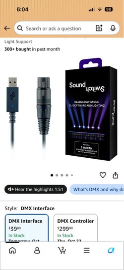 SoundSwitch DMX Interface Cable