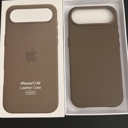 Apple iPhone 17 Air Leather Magsafe Case Taupe Brown