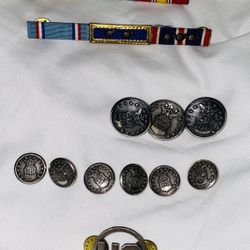 Military Ribbons And Buttons 