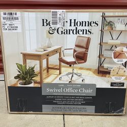 Brown Faux Leather Swivel Office Chair 