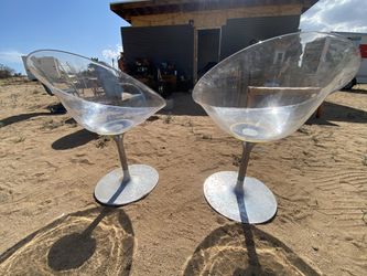 Lucite Acrylic Tulip Vintage Chairs 