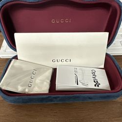 Gucci Sunglasses Blue Velvet Hard Clamshell Case