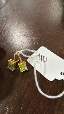 Green and gold  earrings