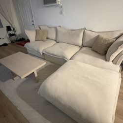 Cream Modular Couch & Coffee Table