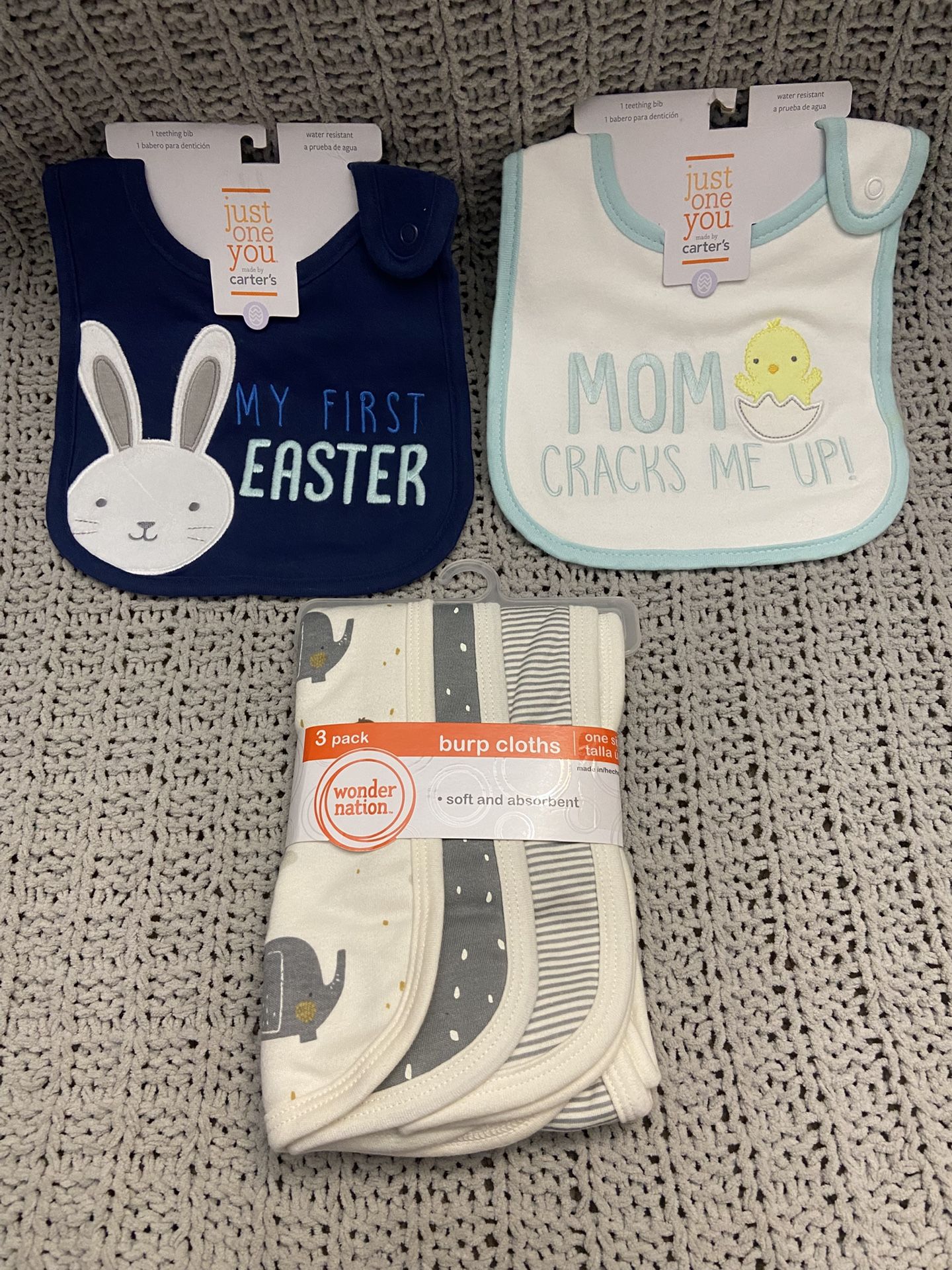 Brand New 2 Baby Bibs And Burp Cloths