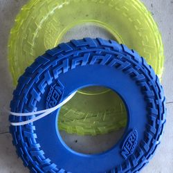 Two NEW Nerf Rubber doggy Frisbees 