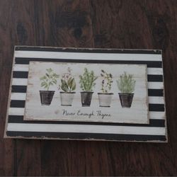 Raz Imports Never Enough Thyme Distressed Wooden Hanging Wall Decor 11"