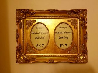 Antique golden floral picture frame