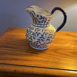 Decorative Blue And White Pitcher