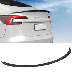 BASENOR 2024 2025 Tesla Model 3 Performance Spoiler ABS Material Rear Spoiler Wing OEM (Matte Carbon Fiber) Rear Trunk Lip Model 3 Performance Accesso