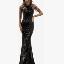 Black Sequins Dress