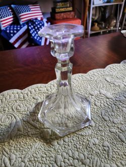 Antique Heavy Glass Candlestick