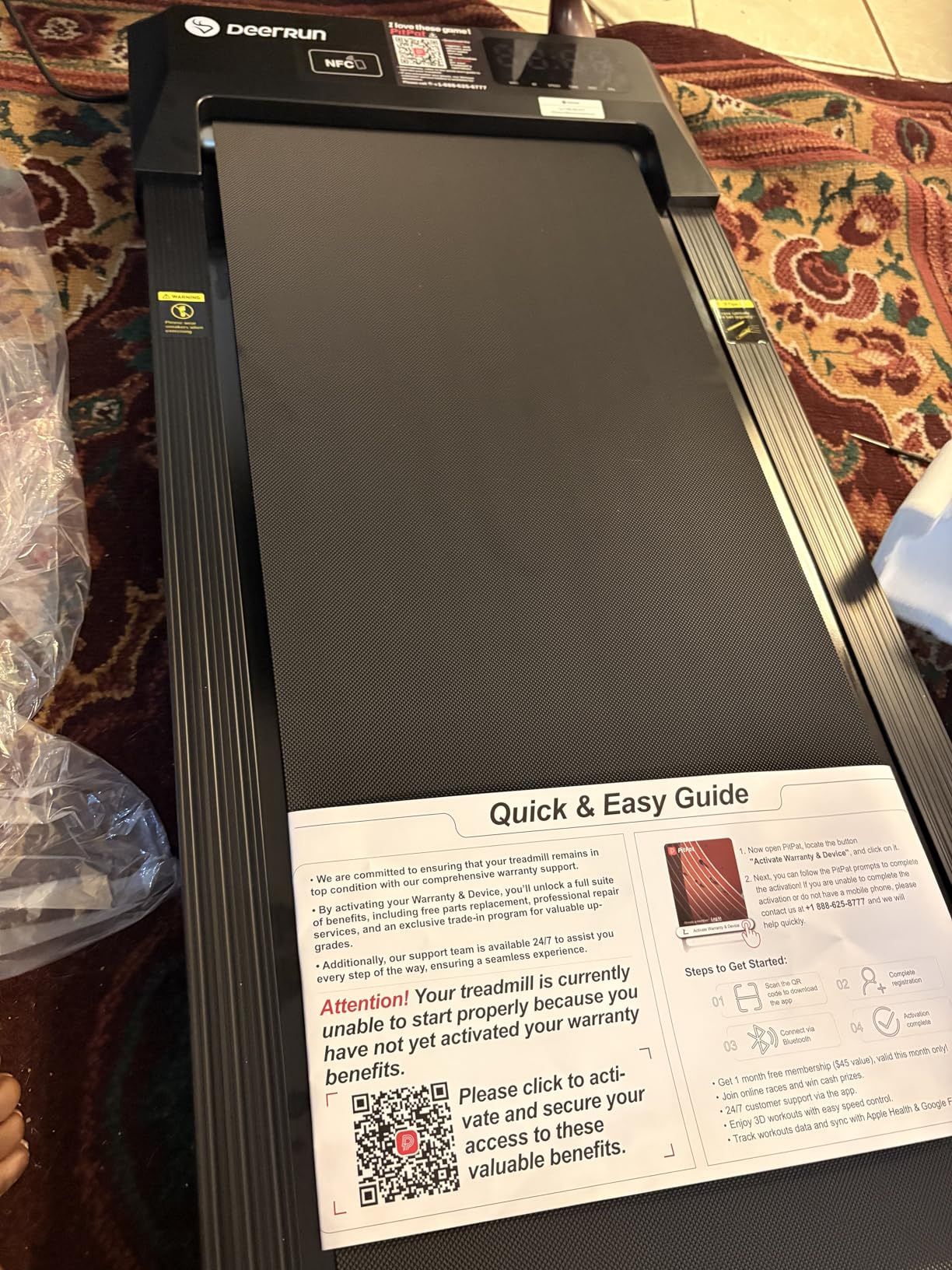Superun Walking Pad, Under Desk Treadmill for Home Office, LED Display, 2.5 HP Quiet Walking Jogging Machine