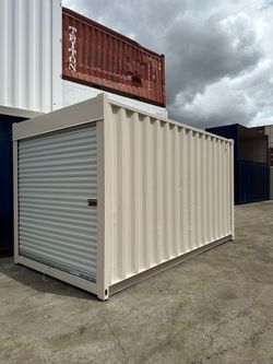 15FT SHIPPING CONTAINER – WIND & WATERTIGHT | HEAVY DUTY STORAGE SHED | CONNEX BOX (ROLL-UP DOOR)