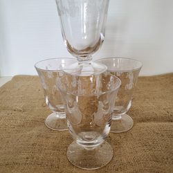 Lenox Etched Lighthouse Footed Glasses - SET OF 4