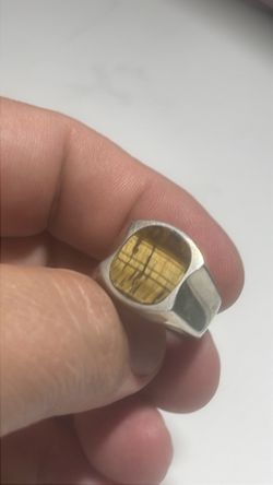 Sterling silver tiger eye ring size 11  10