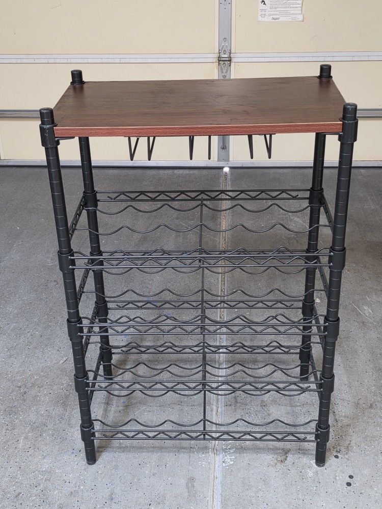 Black Metal Wine Rack Holds 24bottles