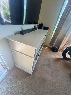 Tv Stand and entertainment with built fireplace