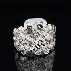 925 Silver Nugget Ring 6.90g Size 10 180676/3