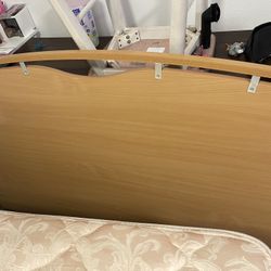 Bed With Wood Frame and Mattress 