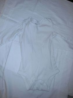 Unisex 12 month long-sleeved onesie.