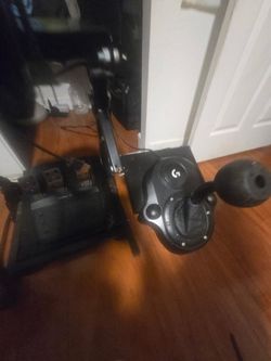 PlayStation steering wheel shifter and pedals on vevor stand