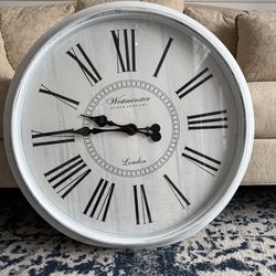Large White Farmhouse Clock
