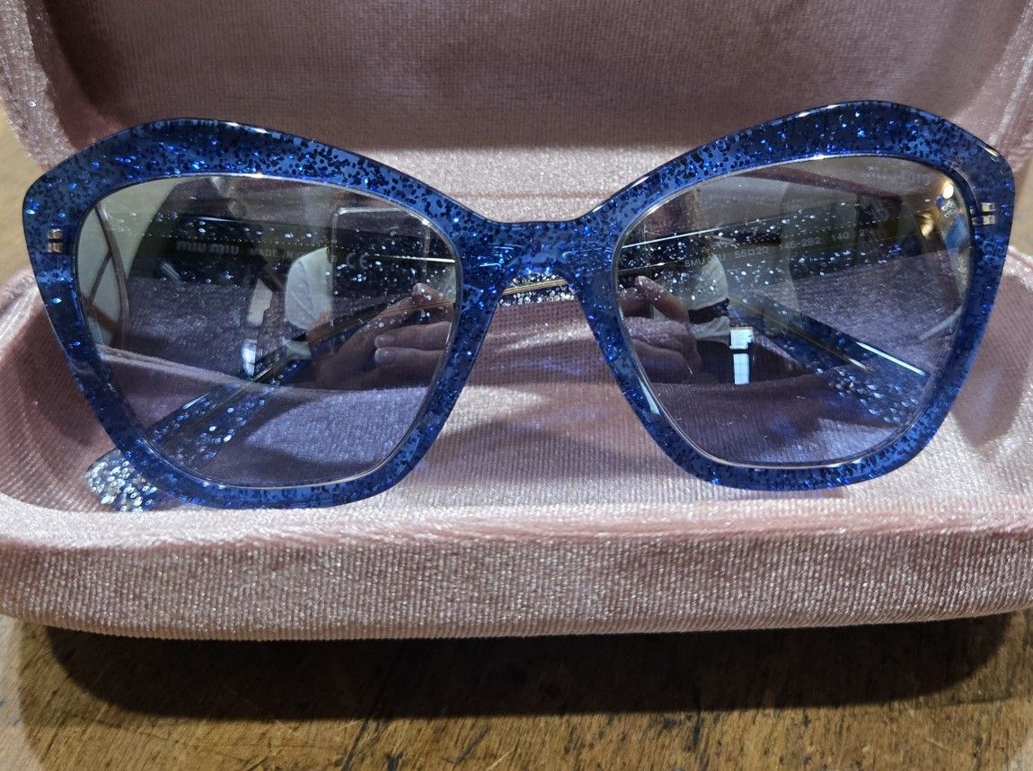 Miu Miu Women's BLUE GLITTER Sunglasses