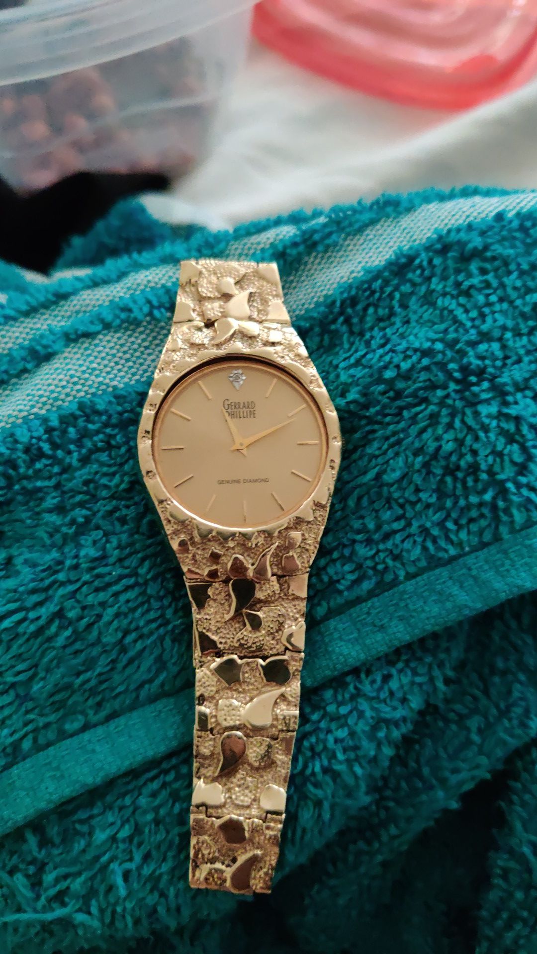 Gerrard Phillipe antique 10k gold watch w/ genuine diamond