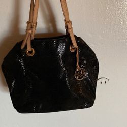 Michael Kors Black Leather Tote Purse