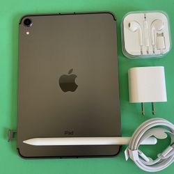 Apple Ipad Mini 6th Generation (2021/ 8.3” Liquid Retina ) 64GB WiFi + cellular (5G Unlocked) with pen, case & Accessories (256GB $569) 