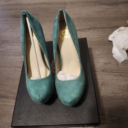Herstar Green Suede Pumps Size 6