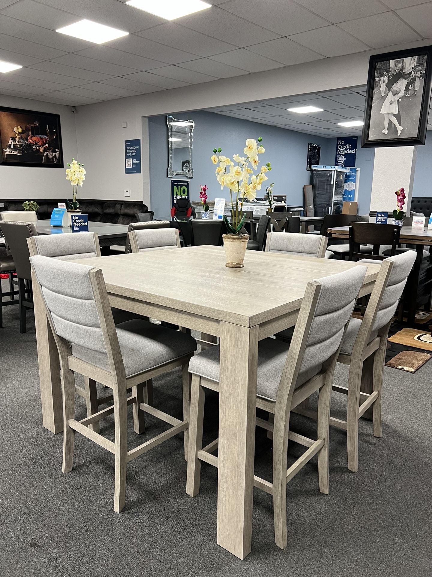 7PC Counter Height Dining Table Set