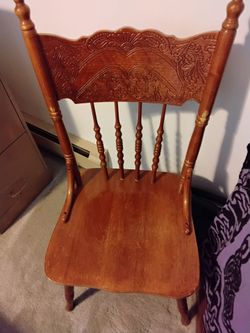 3 Carved Dining Wood Chairs
