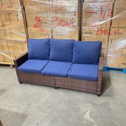 71in Outdoor Wicker Couch Sofa 