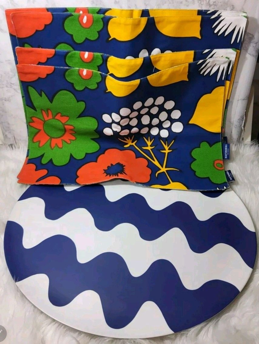 19" Marimekko Target Large Melamine Serving Tray Platter Paprika Placemats RARE
