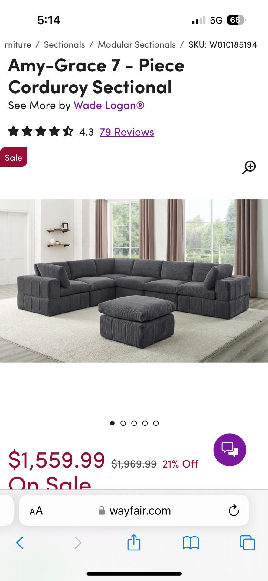 Sectional For sale 