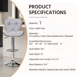 Grey Bar Stool 
